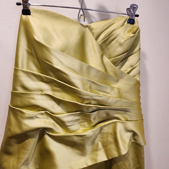 Alfred Angelo green Floor Length Strapples Satin gown fit XL + - Picture 4 of 15